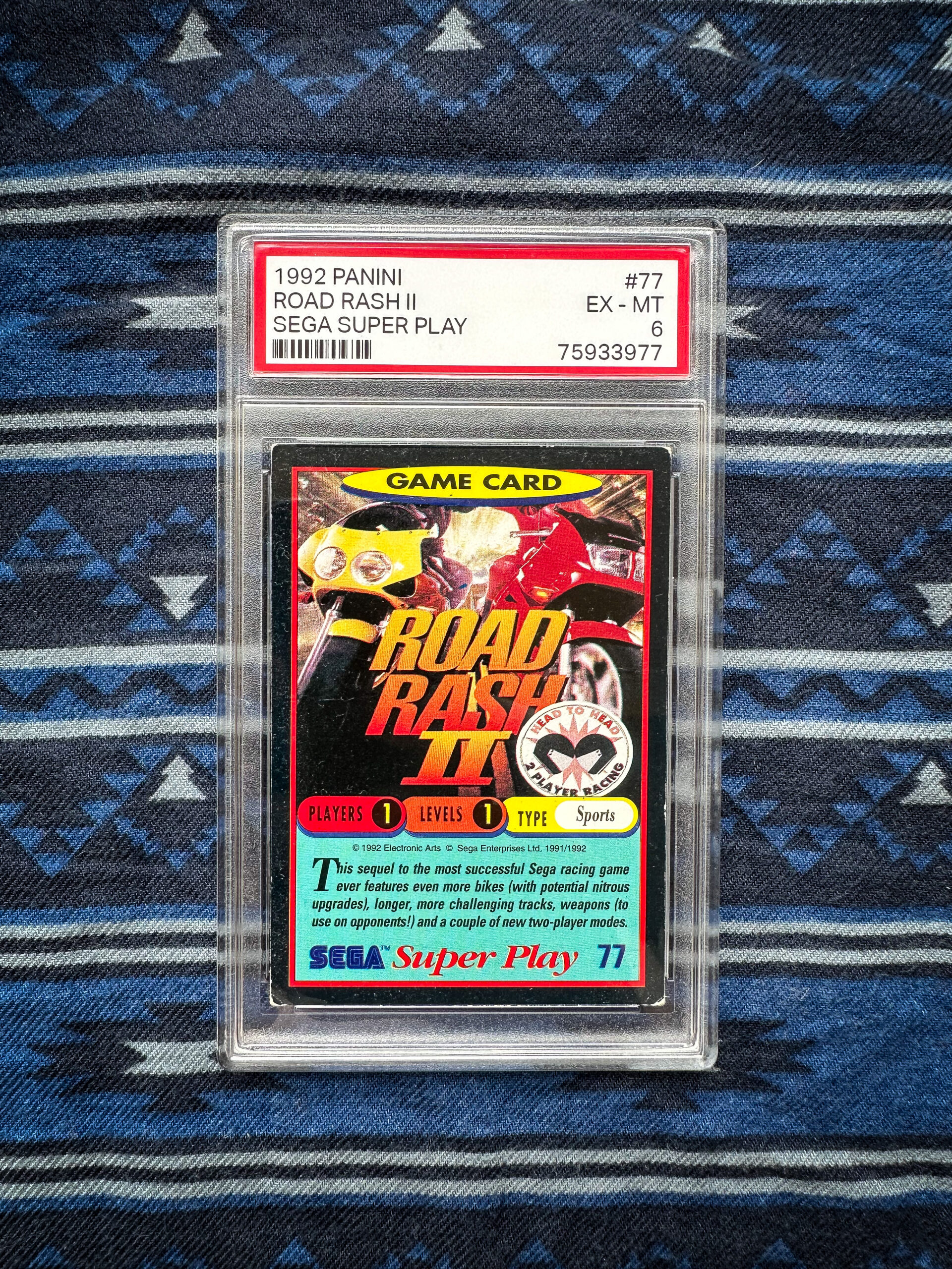 Road Rash II Sega Mega Drive Trading Card Collection Original Garded Card